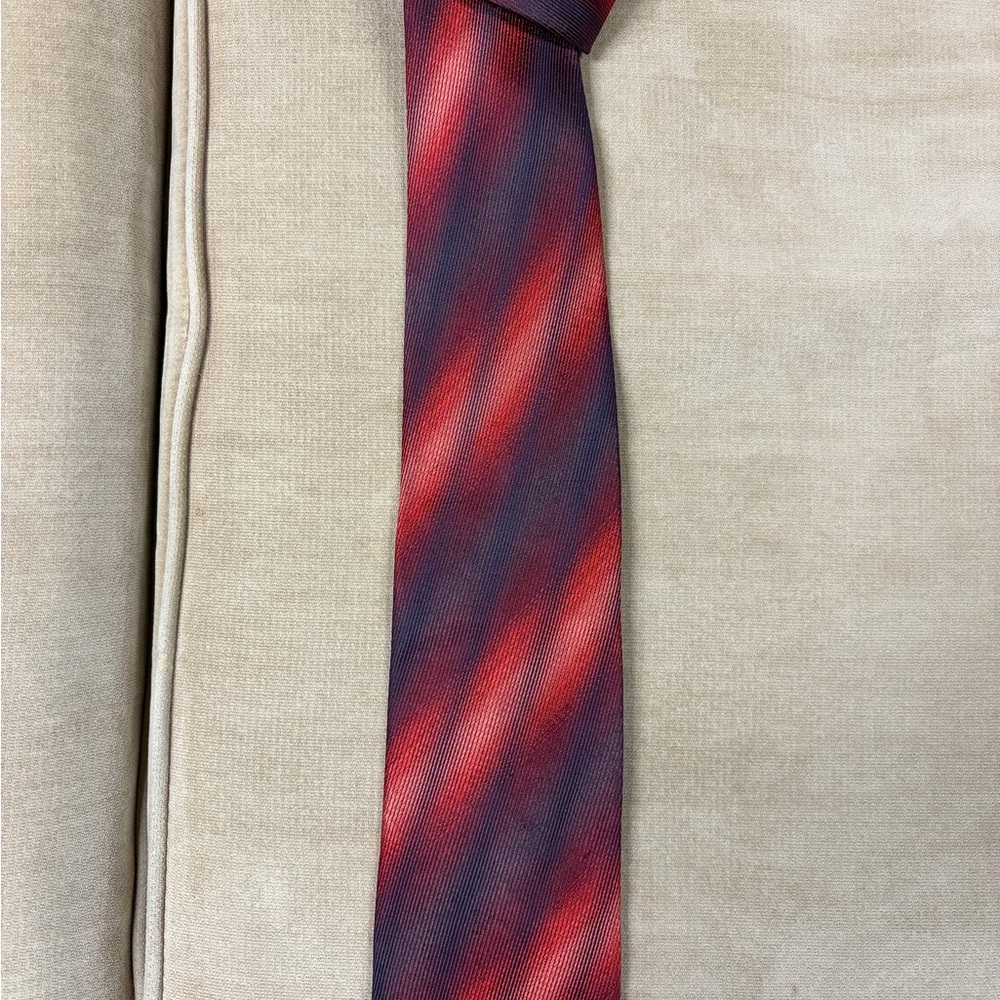 Ermenegildo Zegna Red and Black Striped Tie vintage
